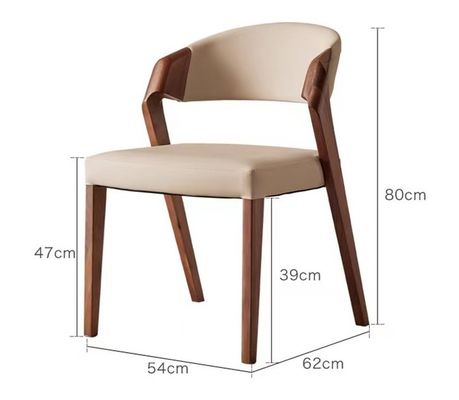 Woonkamermeubelen Eetstoel van massief hout met op maat gemaakte ontwerpen en PU-leerkussen