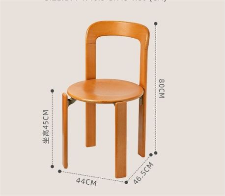 Op maat gemaakte ontwerpen Nordic Solid Wood Eating Chair met stapelbaar ontwerp en gelakte afwerking