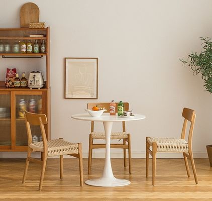 Moderne Woven Cord Solid Wood Eating Chair voor Hotel Restaurant W50*D50*H77 cm Postverpakking Y