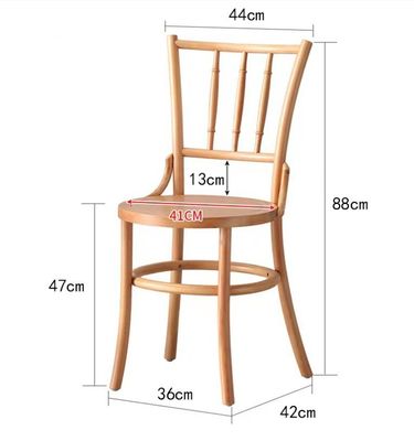 Moderne design rottang en massief hout eetstoel voor restaurant W36*D42*H88 cm