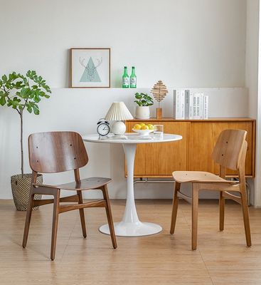 Geen op maat gemaakte ontwerpen Luxe Nordic Solid Wood Eetstoel met Wit Eiken Houten Frame