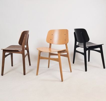 Geen op maat gemaakte ontwerpen Luxe Nordic Solid Wood Eetstoel met Wit Eiken Houten Frame