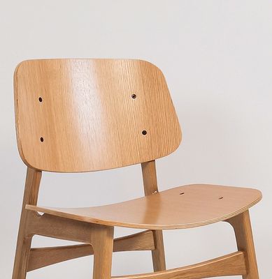 Geen op maat gemaakte ontwerpen Luxe Nordic Solid Wood Eetstoel met Wit Eiken Houten Frame