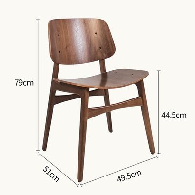 Geen op maat gemaakte ontwerpen Luxe Nordic Solid Wood Eetstoel met Wit Eiken Houten Frame