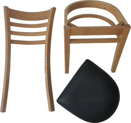 Stoel van massief hout Modern ontwerp Houten restaurantstoel D57*W51*SH49.5*H83cm Op maat gemaakte eetstoel