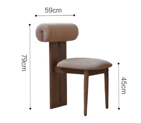 Vintage eetstoel van massief hout met gelakte afwerking en verwijderbaar sponskussen