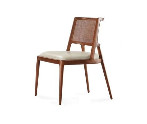 Eetkamermeubilair Luxe Rattan Solid Wood PU Lederset Eetstoel Voor restaurant met en OEM service Geaccepteerd
