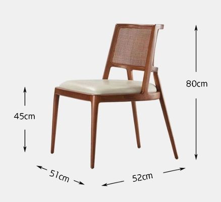 Eetkamermeubilair Luxe Rattan Solid Wood PU Lederset Eetstoel Voor restaurant met en OEM service Geaccepteerd