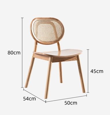 Vintage Luxe Hotel Rattan Meubelen van massief hout Eetstoel voor restaurant in zwart