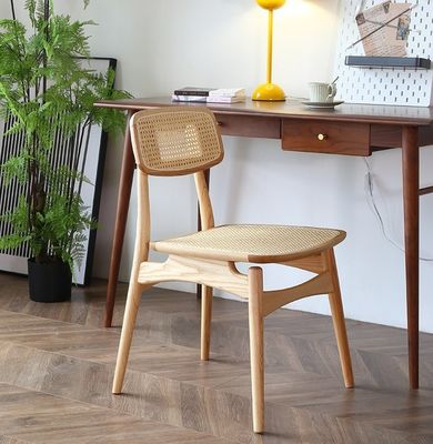 Eetkamermeubilair Vintage Luxe Hotel Restaurant Natuurlijk Rattan Massivhouten Eetstoel voor Evenementen