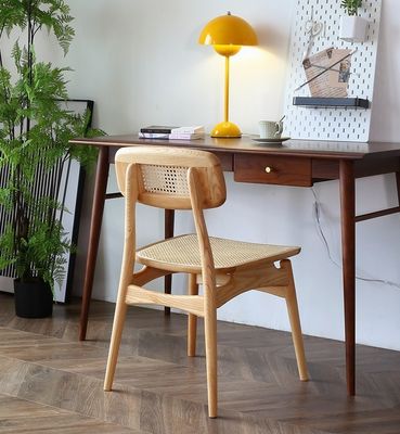 Eetkamermeubilair Vintage Luxe Hotel Restaurant Natuurlijk Rattan Massivhouten Eetstoel voor Evenementen