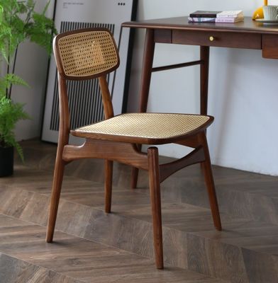 Eetkamermeubilair Vintage Luxe Hotel Restaurant Natuurlijk Rattan Massivhouten Eetstoel voor Evenementen