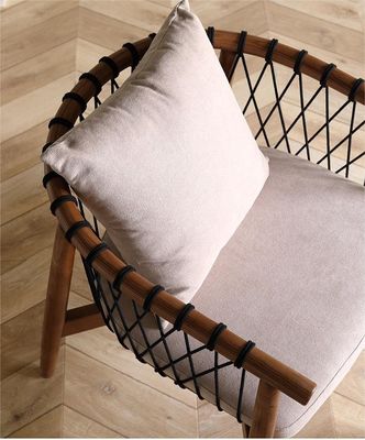 Postverpakking Y Nordic Lounge Houten bank Leisure stoel Geweven touw Massief houten stoel met armsteun voor hotel