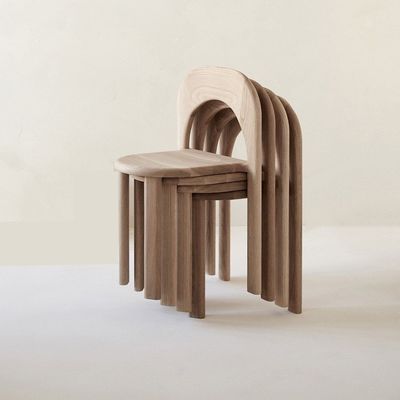 Geen opvouwbare stoel van natuurlijk massief hout, stapelbare stoel, OEM-service aanvaard