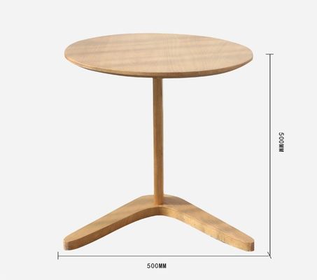 Moderne ronde koffietafel met massief houten onderstel