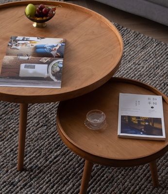 Moderne design Noordse massief hout ronde tafel voor woonkamer OEM service geaccepteerd