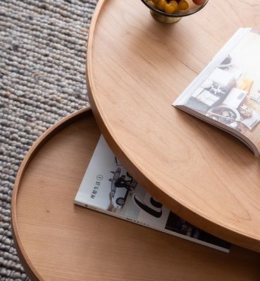 Moderne design Noordse massief hout ronde tafel voor woonkamer OEM service geaccepteerd