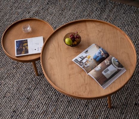 Moderne design Noordse massief hout ronde tafel voor woonkamer OEM service geaccepteerd