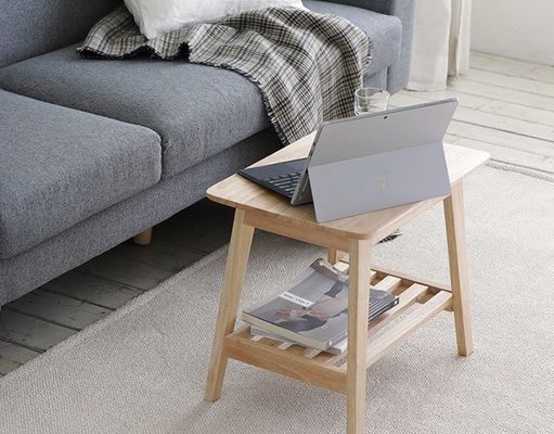 Op maat gemaakte ontwerpen Vintage massief hout Vierkante Einde Koffietafel W50*D35*H42CM voor woonkamer