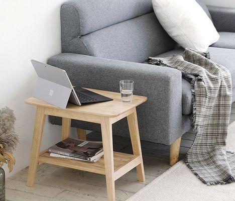 Op maat gemaakte ontwerpen Vintage massief hout Vierkante Einde Koffietafel W50*D35*H42CM voor woonkamer