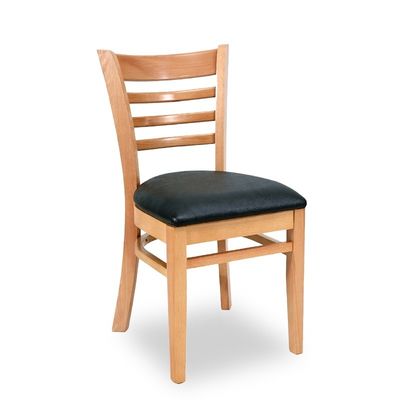 Restaurant eetstoel met massief houten frame en modern PU leer ontwerp