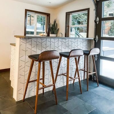 Geen opvouwbare moderne houten barkruk voor keuken en eetkamer zonder opvouwen