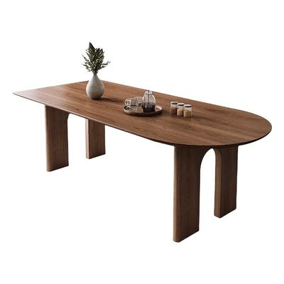 Moderne Noorse huishoudelijke meubels van massief hout Rechthoekige eettafel met walnoot