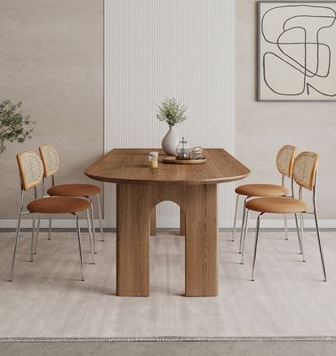 Moderne Noorse huishoudelijke meubels van massief hout Rechthoekige eettafel met walnoot