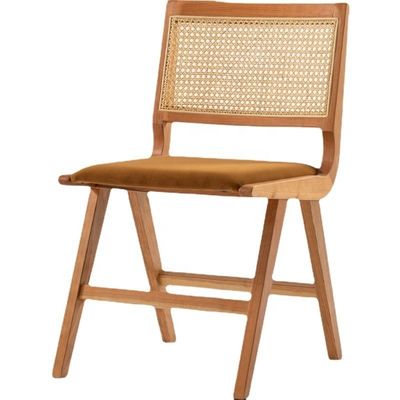 Stoel voor de arm van massief hout en rotan Modern ontwerp voor commerciële meubels