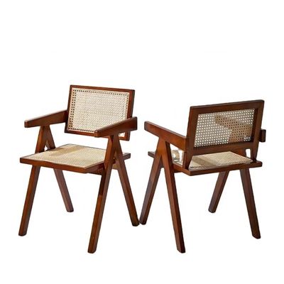 Morden Dining Fruniture Specifieke eetstoel voor Vintage Tuin riet Rattan Wicker Houten fauteuil in hotel eetkamer