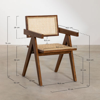 Morden Dining Fruniture Specifieke eetstoel voor Vintage Tuin riet Rattan Wicker Houten fauteuil in hotel eetkamer