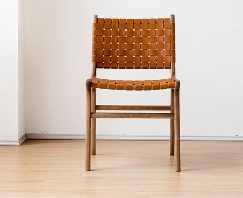 Postverpakking N Moderne PU leer stoel en rug Houten eetstoel met/zonder armsteun