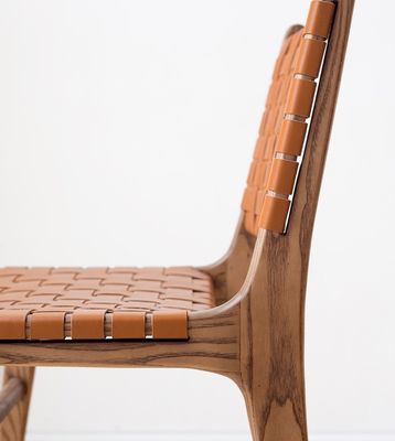 Postverpakking N Moderne PU leer stoel en rug Houten eetstoel met/zonder armsteun