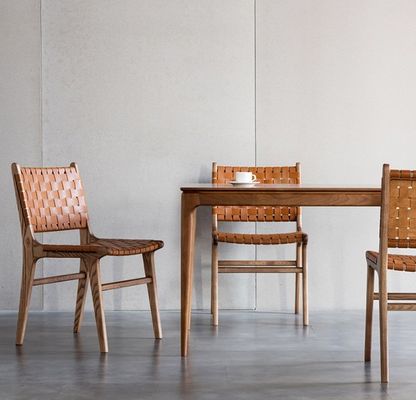 Postverpakking N Moderne PU leer stoel en rug Houten eetstoel met/zonder armsteun