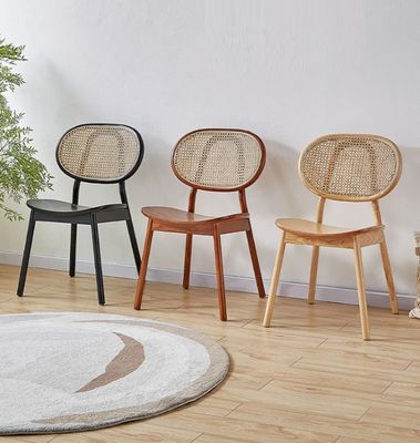 Moderne design Ash Hout Frame Rattan Eetstoel voor Restaurant Inrichting