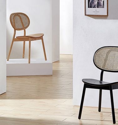 Moderne design Ash Hout Frame Rattan Eetstoel voor Restaurant Inrichting