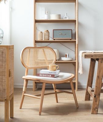 Moderne massief hout rotan eetstoel Japanse stijl ontwerp voor moderne interieurs en restaurants