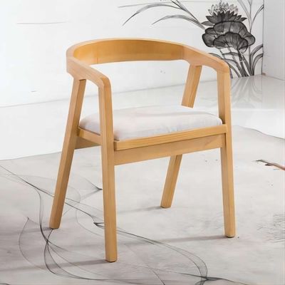 Houten eetstoel in de noordelijke stijl PU / stof leer gepoleerde moderne houten stoel voor restaurant