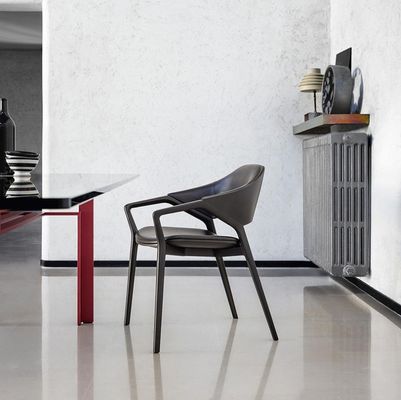 Nordic Design Moderne Ruimte Restaurants stoel van massief houten leer in wit/zwart/rood/rood voor stevige zitplaatsen 2023