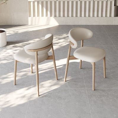 Moderne Solid Wood PU Eetkamerstoel voor Nordic Design Restaurants en Cafés 2023 Design Stijl Moderne Postverpakking N