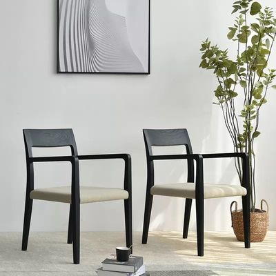Home Meubelen Italiaanse stijl Design Moderne massief houten stoffen Stoffering Eetkamer Restaurant Stoel voor Keuken 2023