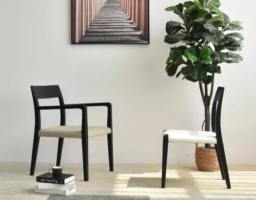 Home Meubelen Italiaanse stijl Design Moderne massief houten stoffen Stoffering Eetkamer Restaurant Stoel voor Keuken 2023