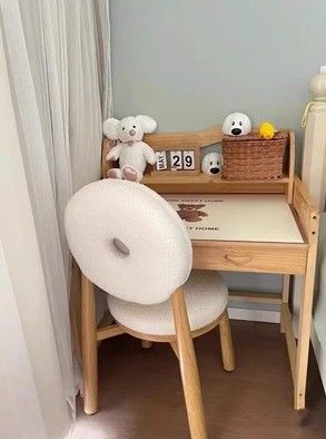 Eetkamermeubilair Massivhouten lamswol Donut stoel voor modern eten in Noordisch design in restaurants en cafés