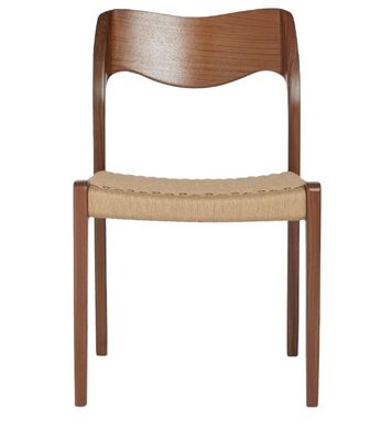 Woonkamermeubelen Handgeweven touw Eetstoel in Walnootkleur met massief houten frame