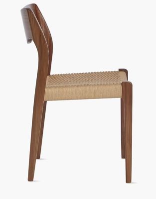 Woonkamermeubelen Handgeweven touw Eetstoel in Walnootkleur met massief houten frame