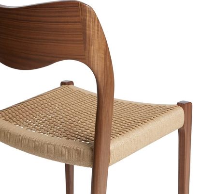 Woonkamermeubelen Handgeweven touw Eetstoel in Walnootkleur met massief houten frame