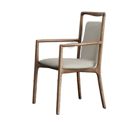 Home Meubelen Algemeen Italiaans Design Moderne Solid Wood PU Lederij Eetkamer Restaurant Stoel met armsteun