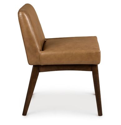Restaurant Eetstoel W57*D57*H76CM met massief houten frame en PU leer bekleding in Noorse moderne stijl
