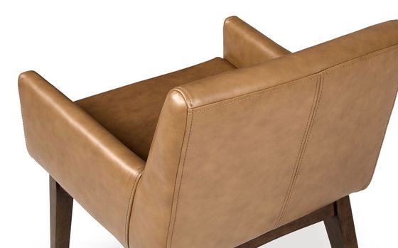 Restaurant Eetstoel W57*D57*H76CM met massief houten frame en PU leer bekleding in Noorse moderne stijl