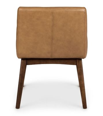 Restaurant Eetstoel W57*D57*H76CM met massief houten frame en PU leer bekleding in Noorse moderne stijl